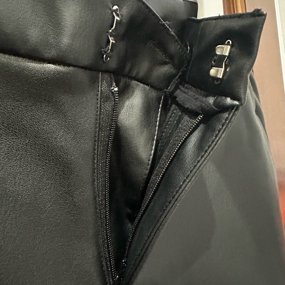 Black Faux Leather Trousers - Picture 5 of 13